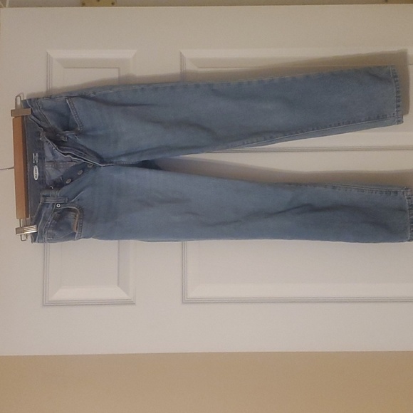 Old Navy Jeans Girl's Sz 12 Light Blue Straight Jeans High Rise Adjustable Waist - Picture 1 of 16